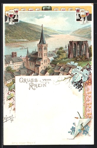 Lithographie bacharach - lithographie,