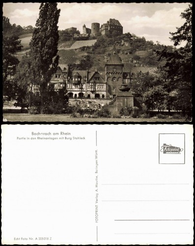 Ansichtskarte bacharach partie - bacharach,
