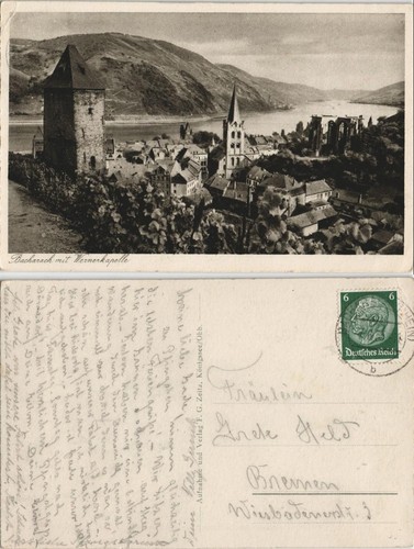 Ansichtskarte bacharach stadt - ansichtskarte,
