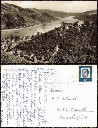 Ansichtskarte bacharach - ansichtskarte,