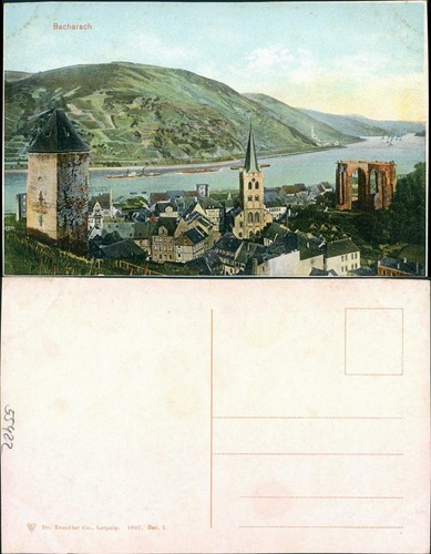 Ansichtskarte bacharach blick - bacharach,