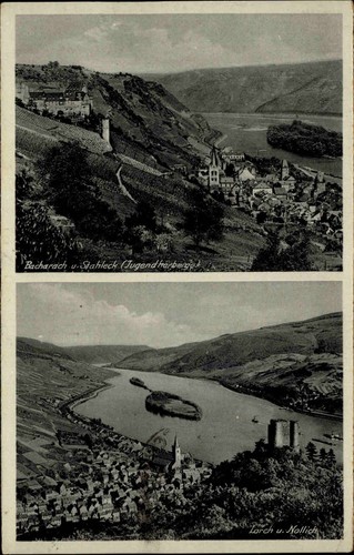 Bacharach zweibildkarte 1937 - zweibildkarte,