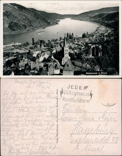 Ansichtskarte bacharach - ansichtskarte,
