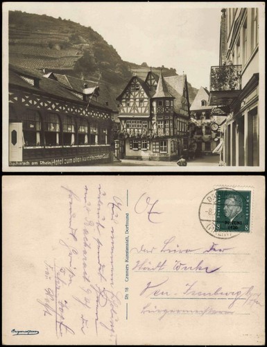 Ansichtskarte bacharach hotel - bacharach,
