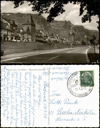 Ansichtskarte bacharach - ansichtskarte,