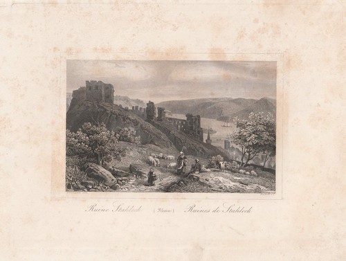 C1850 burg stahleck - burg, bacharach