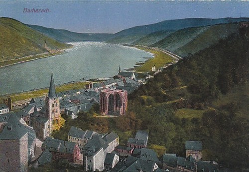 Bacharach rhein panorama - rhein,