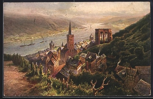 Ansichtskarte bacharach - ansichtskarte,