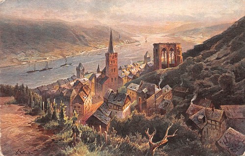 Bacharach blick auf kirche - blick,