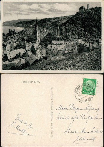 Ansichtskarte bacharach - ansichtskarte,