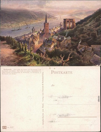 Ansichtskarte bacharach - ansichtskarte,