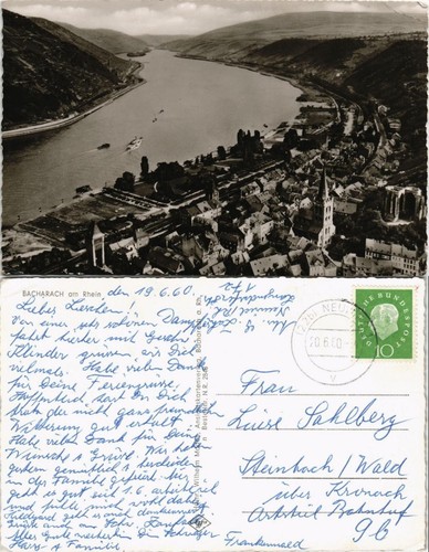 Ansichtskarte bacharach - ansichtskarte,